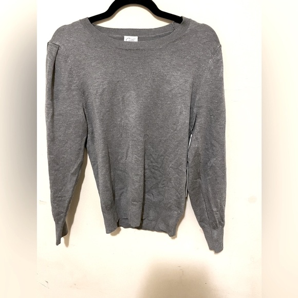 Sz S women Cielo Jeans USA crew neck puff sleeve soft and sexy stretch grey - Picture 8 of 14